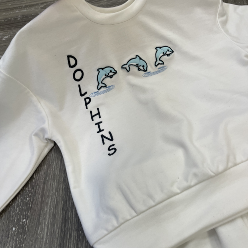 KIVIA-3027 DOLPHINS SWEATSUIT SET (Sweatshirt + Jogger Pants)