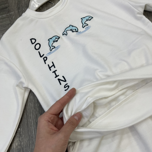 KIVIA-3027 DOLPHINS SWEATSUIT SET (Sweatshirt + Jogger Pants)