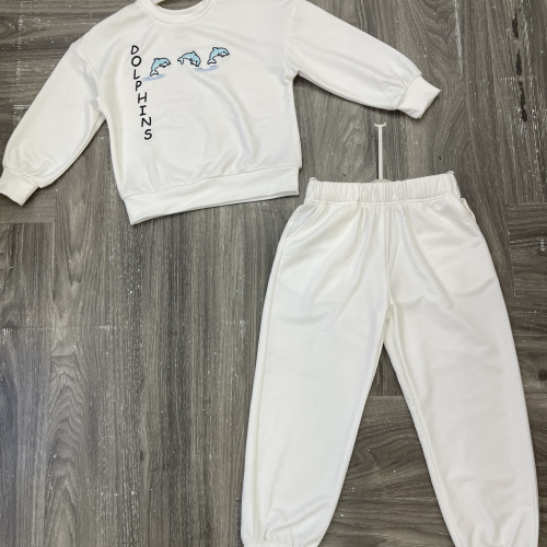 KIVIA-3027 DOLPHINS SWEATSUIT SET (Sweatshirt + Jogger Pants)